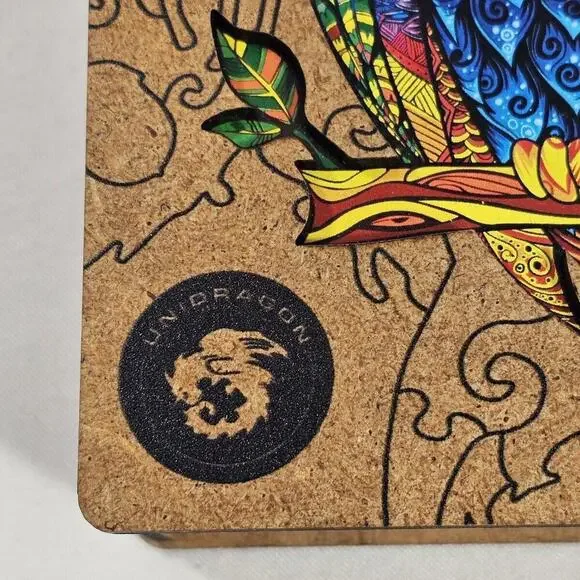 UNIDRAGON Charming Owl Wooden Jigsaw Puzzle Small 5.9 x 10.2 in. 101 Pieces Nice - Picture 3 of 10